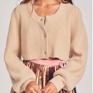 NWT LOVESHACKFANCY Cashmere Cropped Cardigan